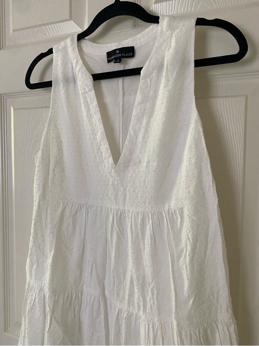 Tuckernuck Pomander Place | Kenzo Sleeveless Dress in White Swiss Dot - Picture 9 of 10